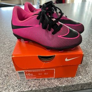 JR Nike Bravata II FG Girl Pink Soccer Cleats Size 10C
